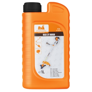 Ulei 2T TMU VERDE de amestec pentru motoferastraie, motocositoare, generatoare, Evotools Plus, 1 l 